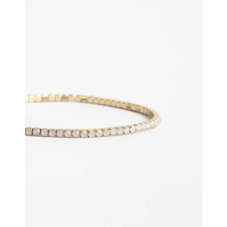 Pulsera Elástica Strass Color Dorado