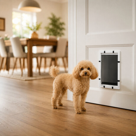 Puerta Para Mascotas De Plástico Con Solapa Flexible Blanco