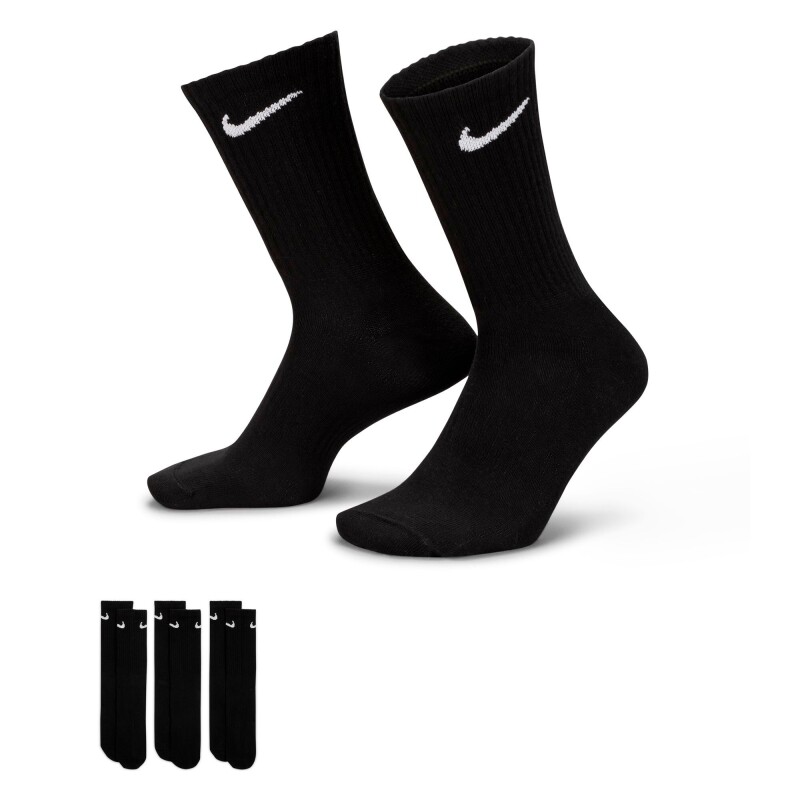 Medias Nike Everyday Ltwt Media larga 3-Pack de Hombre Negro