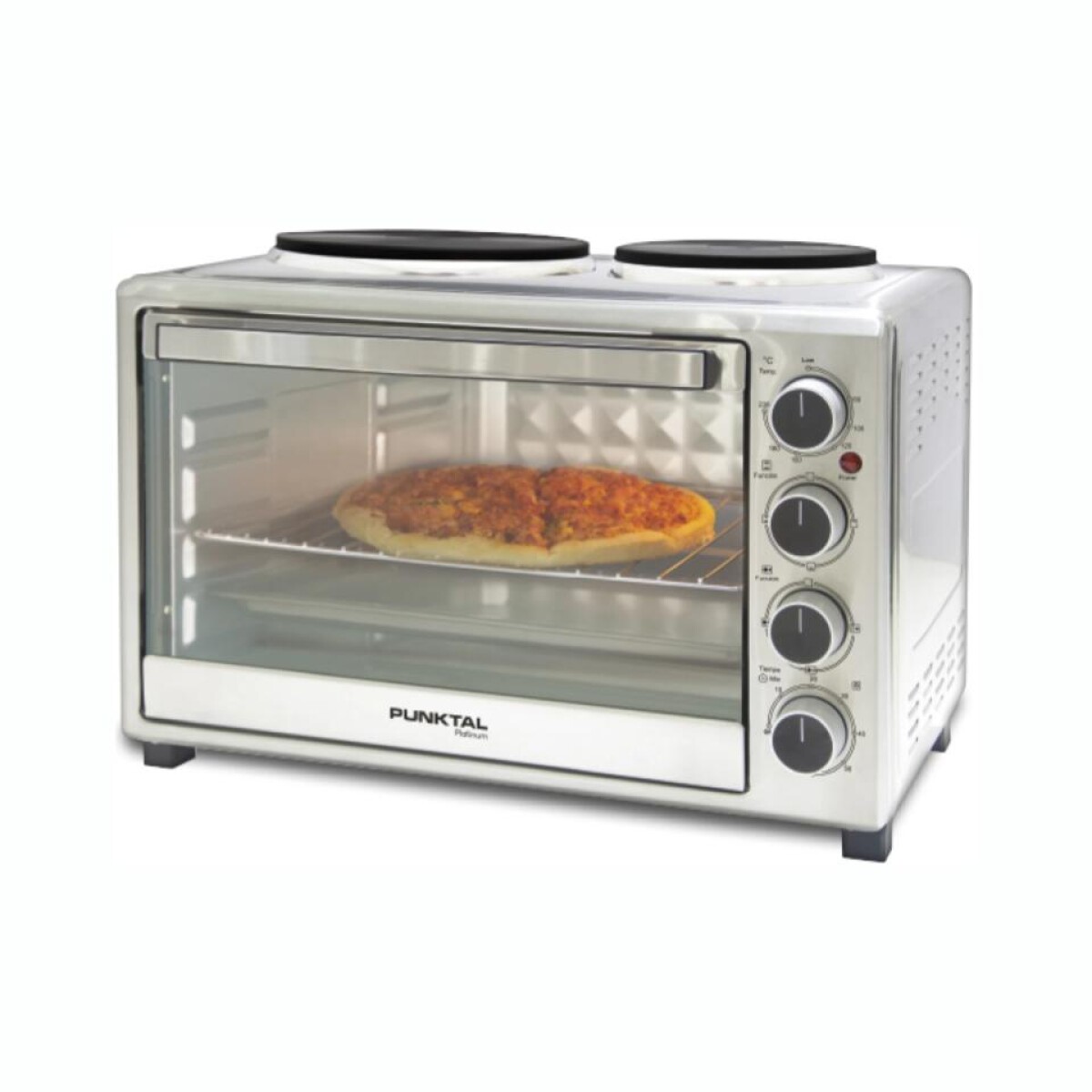 Horno Eléctrico PUNKTAL PK-36 1500W Dos Discos Capacidad 35Lt 