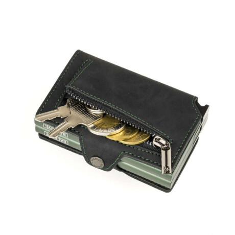 Billetera Baleine Double Kansas Zipper Full Verde