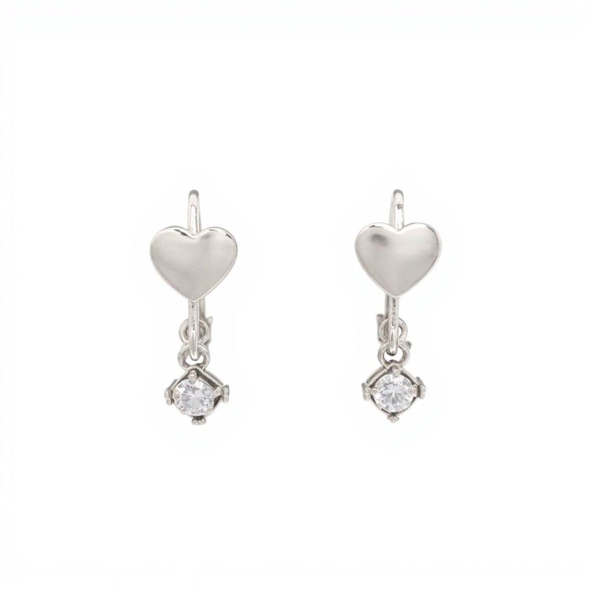 Caravanas Aro Corazón-Plata 925-Piedra Zirconia-CA3058 - conpiedra 