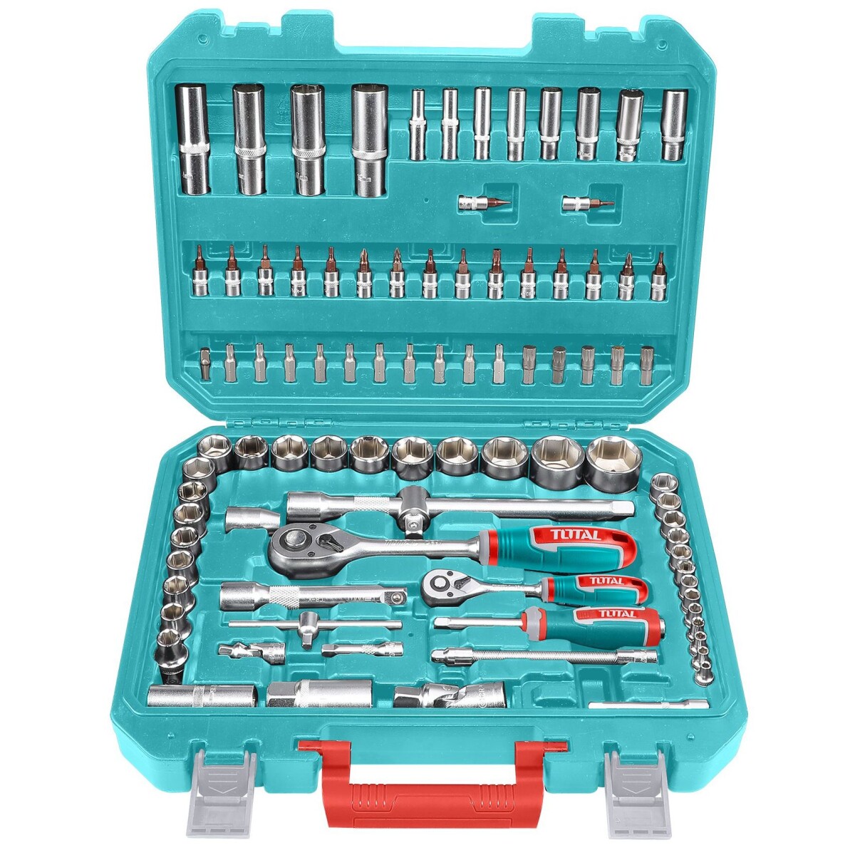 Juego De Dados Y Llaves Crique 1/4" Y 1/2" - 94 Piezas 