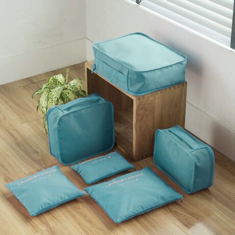 Set de 6 Organizadores de Valija Equipaje para Viaje Azul