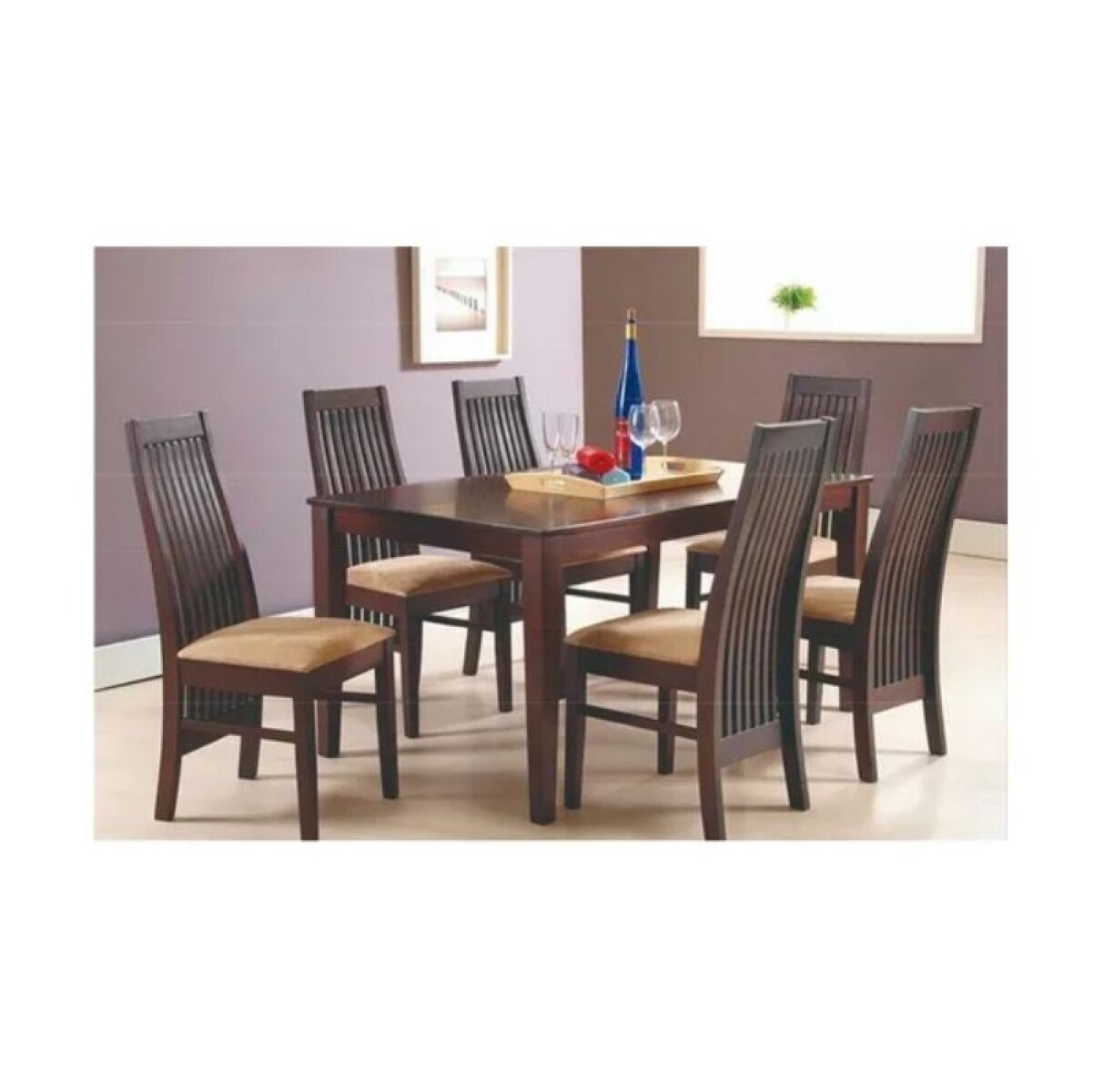 JUEGO DE COMEDOR HAVANA 6 SILLAS AMAPOLA 