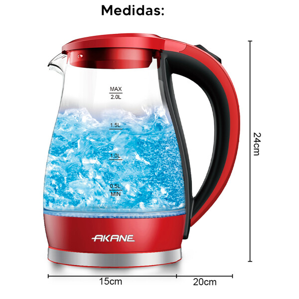Jarra Eléctrica Akane 2l 2000w A.80159 ROJO