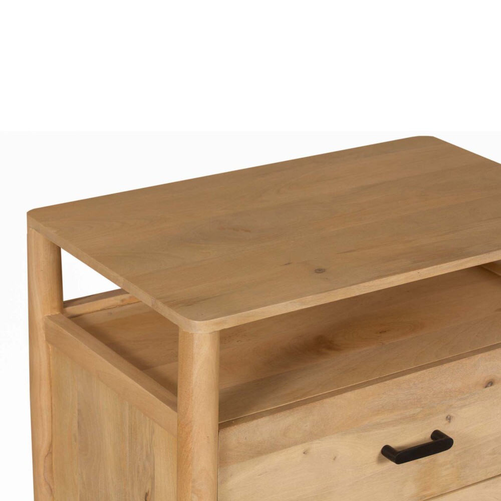 MESA DE LUZ MADERA-DE-MANGO NATURAL-BEIGE WOODSIDE