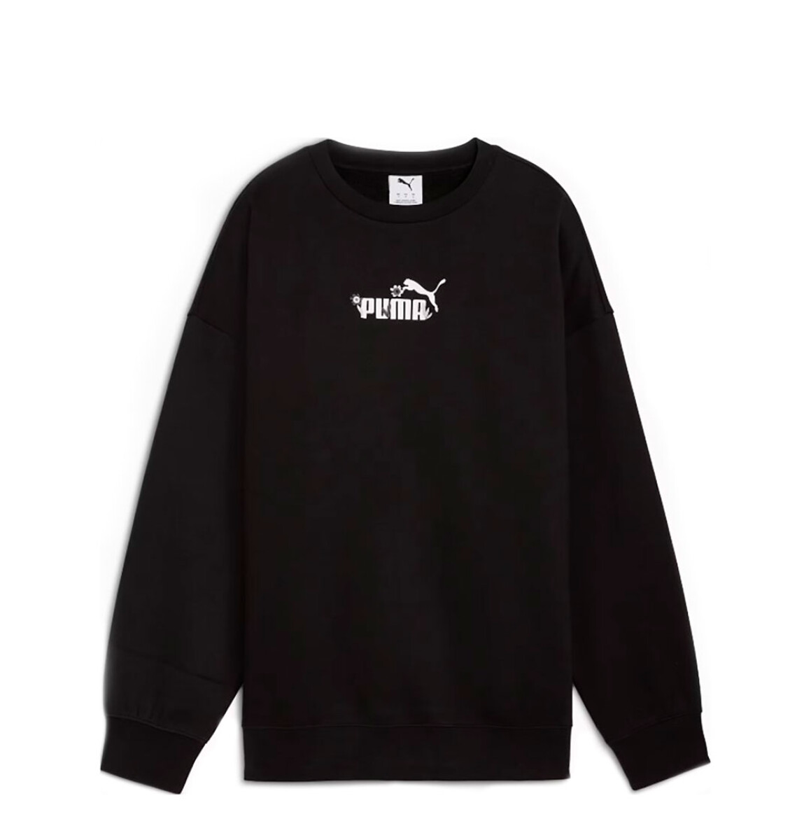 Buzo de Mujer Puma Overs Crew Fl Puma - Negro - Blanco 