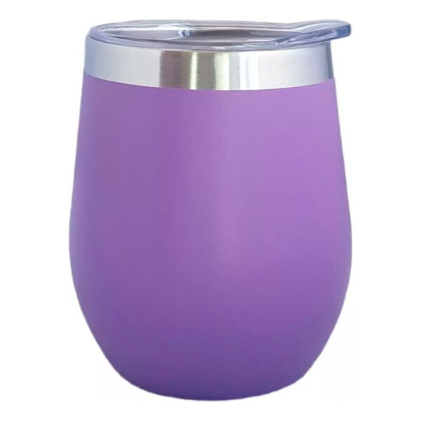 Set Termo 1L Goldtech Mate Con Tapa 230 ML Acero Inoxidable Variante Color Violeta