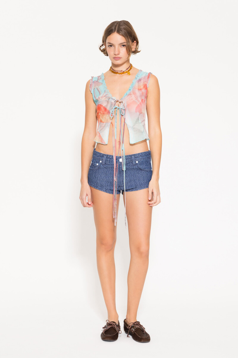 MINI SHORT BUBBLE Azul
