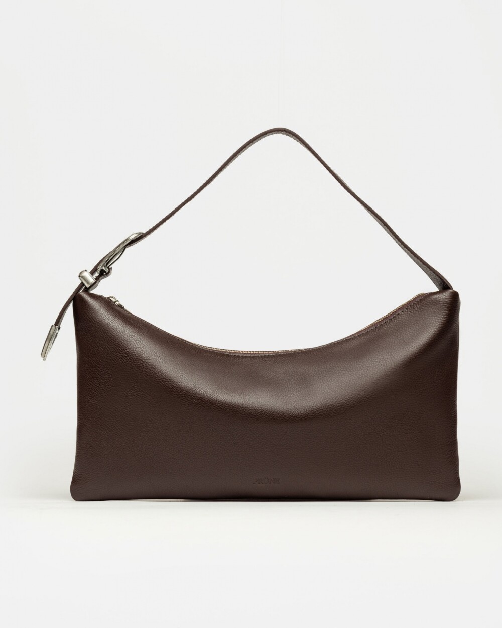 Cartera al hombro Bamboo en cuero graneado Chocolate