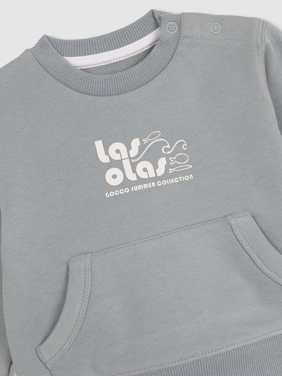 Sudadera Con Print Azul
