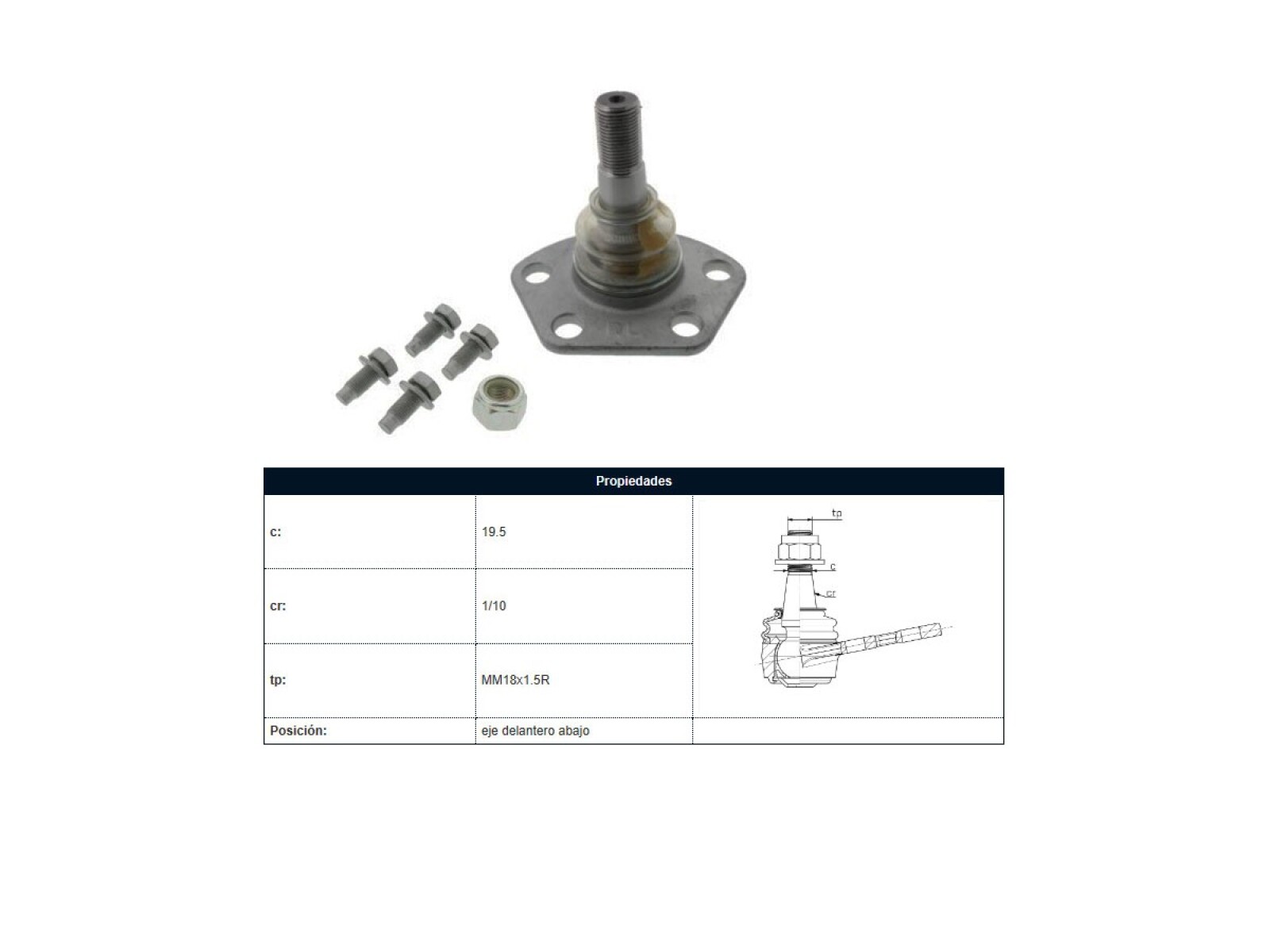 Rotula Del Fiat Ducato, Peug Boxer 87-25 Der/Izq 