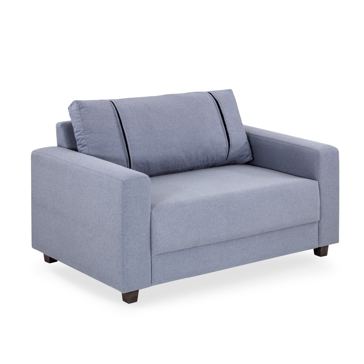 SOFA 2 CUERPOS - TAPIZADO TELA TRAMADA CRUDA CON NEGRO 