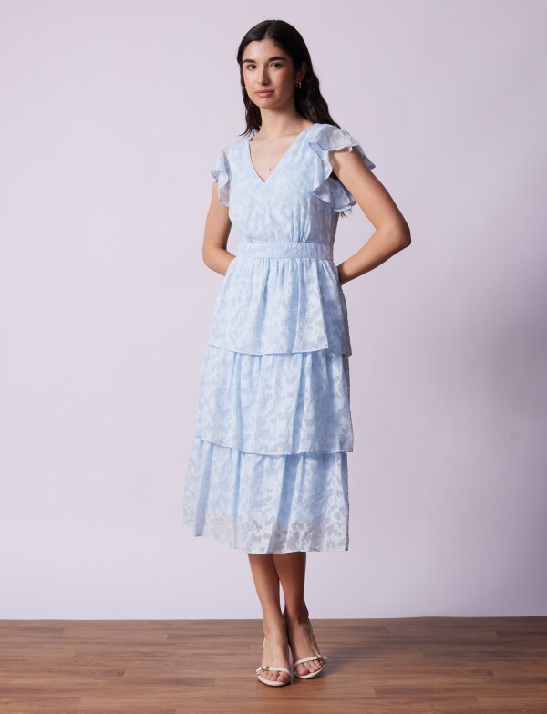 Vestido Midi Capas CELESTE/MULTI