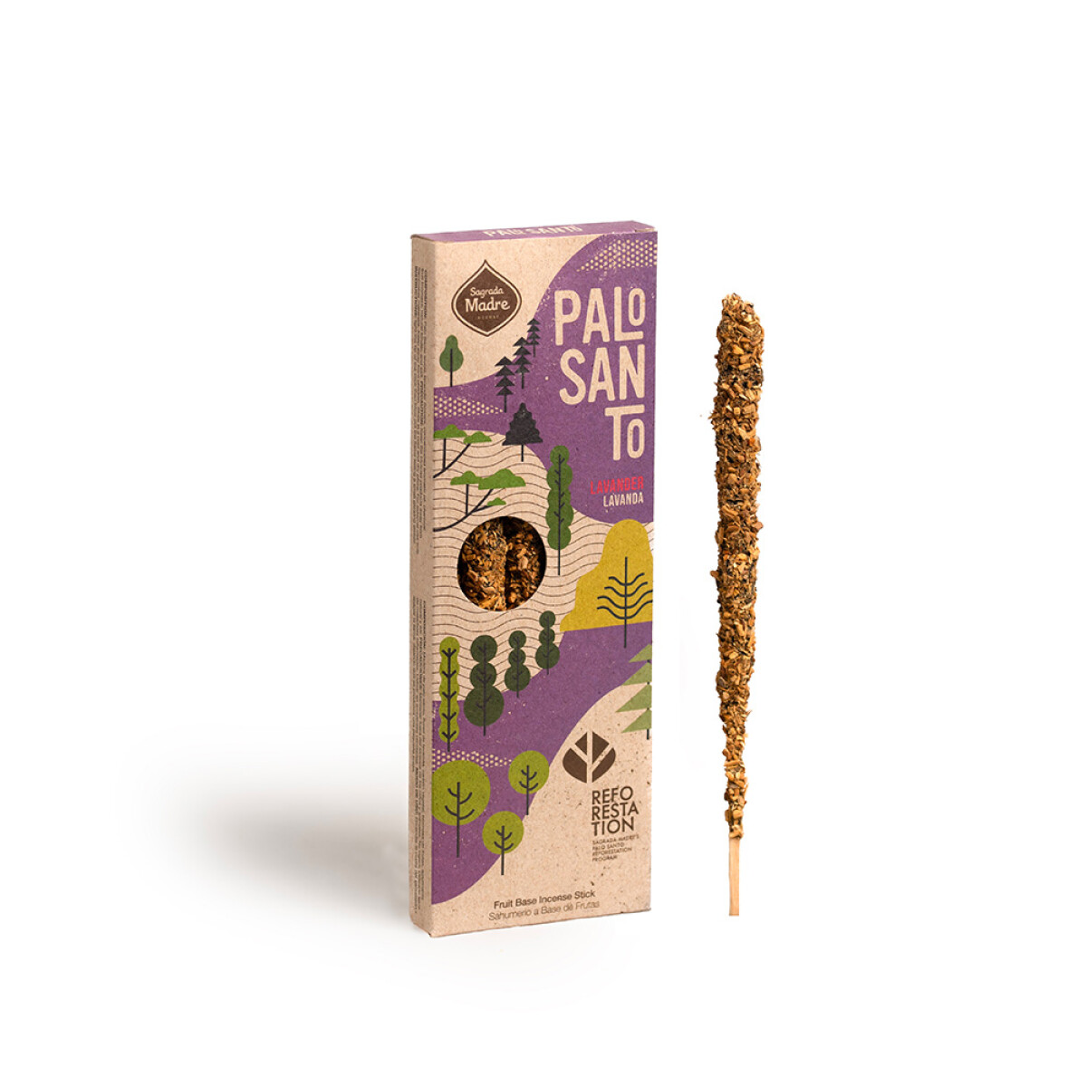 INCIENSO LINEA PALO SANTO CORTO SAGRADA MADRE X4 - Lavanda 