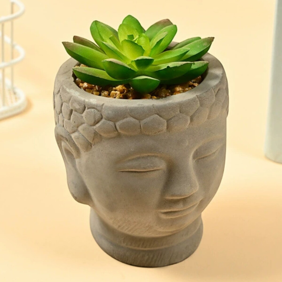 Maceta Cabeza De Buda - Gris Modelo 3 