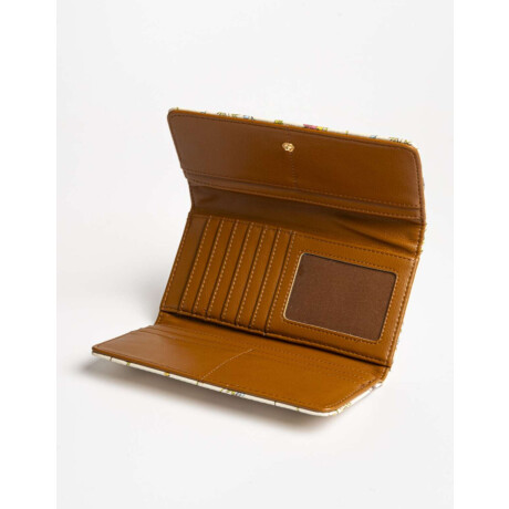 Billetera Fichero Con Solapa Estampado Flores