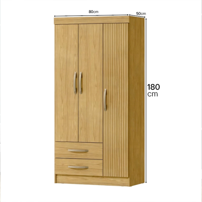 Ropero 3 Puertas 2 Cajones 5 Estantes Terrano Almendra Ropero 3 Puertas 2 Cajones 5 Estantes Terrano Almendra