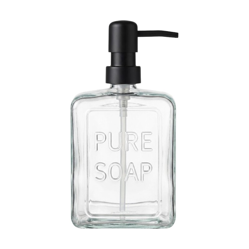 DISPENSADOR VIDRIO TRANSP 570ML P/JABON Unica