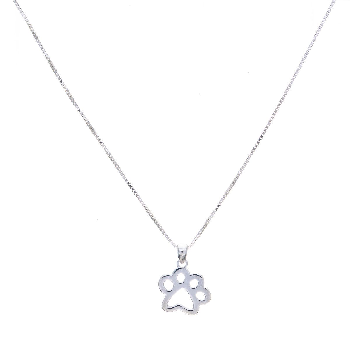 Conjunto de cadena y dije de plata 925 con circonias, HUELLA. 