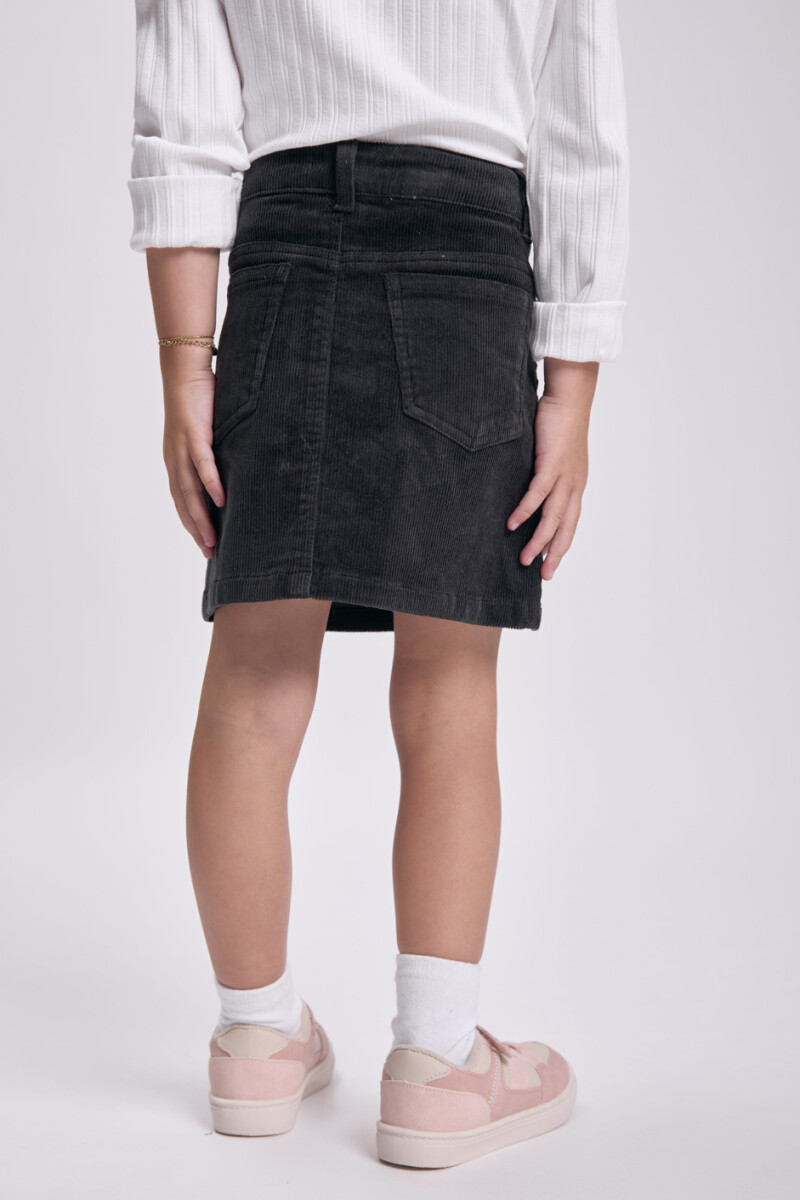 Short pollera pana Gris Oscuro