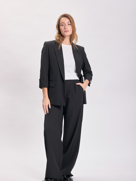 Blazer manga 3/4 Negro