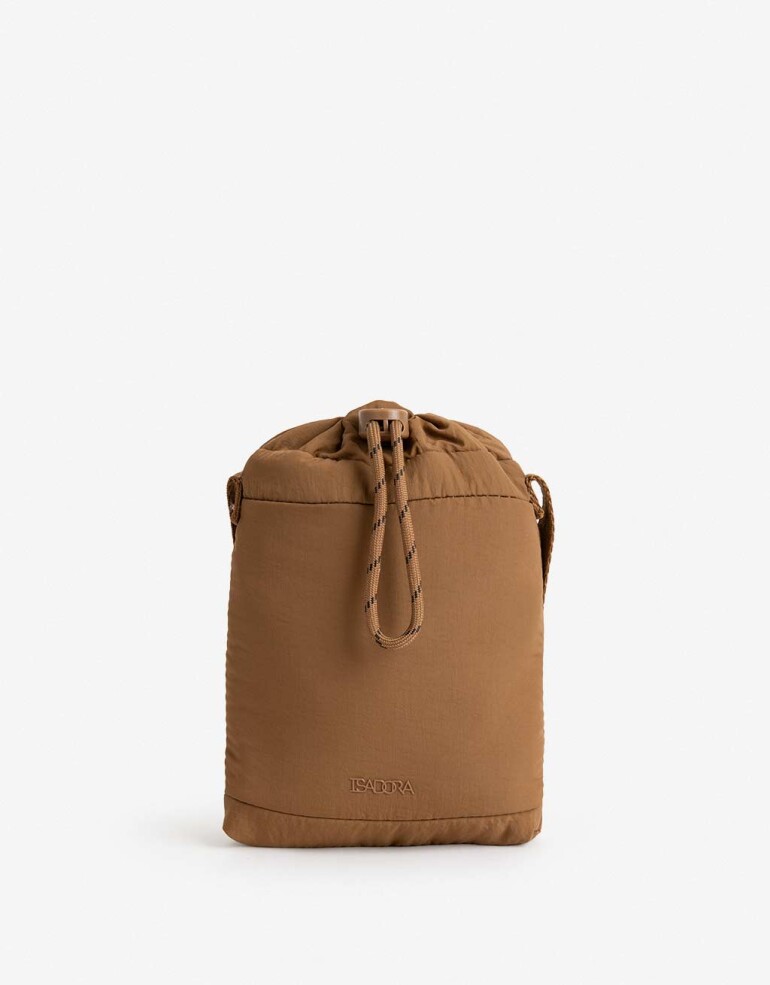 Complemento Marroquinería Nylon Porta Celular Con Asa Regulable - Marron Beige