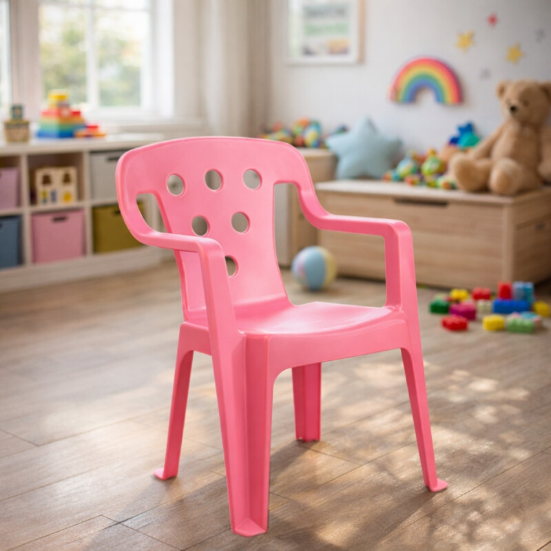 Silla infantil con apoya brazos ROSA
