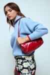 Cartera de hombro ojalillos bordo