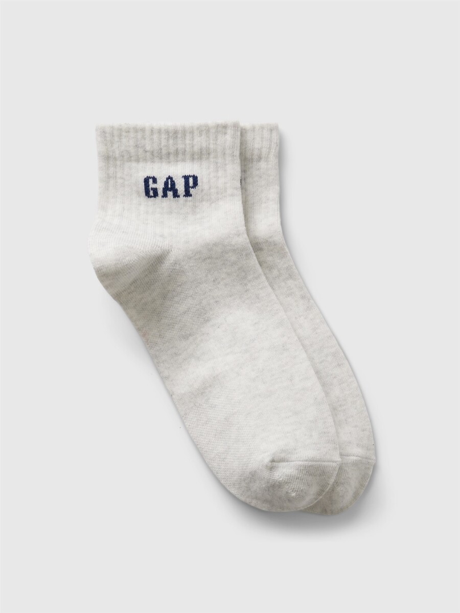 Medias Cortas Logo Mujer - Pale Grey Heather Bc01 