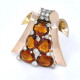 Clip Prendedor 18K Con Brillantes Y Topacios Clip Prendedor 18K Con Brillantes Y Topacios