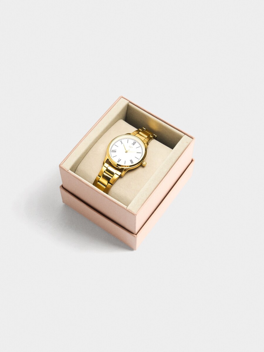 Reloj Dorado Con Pulsera De Acero Inoxidable dorado