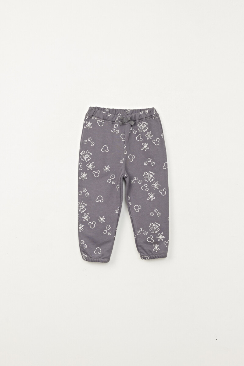 Pantalón deportivo jogger estampado Beige
