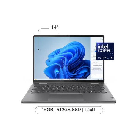 Notebook LENOVO Yoga 2 En 1 14' Touch 512GB / 16GB RAM Ultra 5-125U Notebook LENOVO Yoga 2 En 1 14' Touch 512GB / 16GB RAM Ultra 5-125U