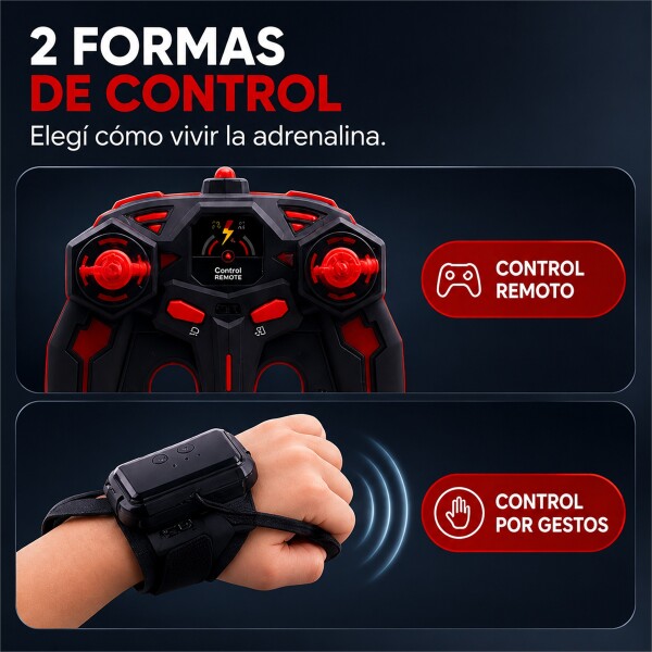 Auto Stunt a Control Remoto y por Gestos con Giro 180° Rojo 1