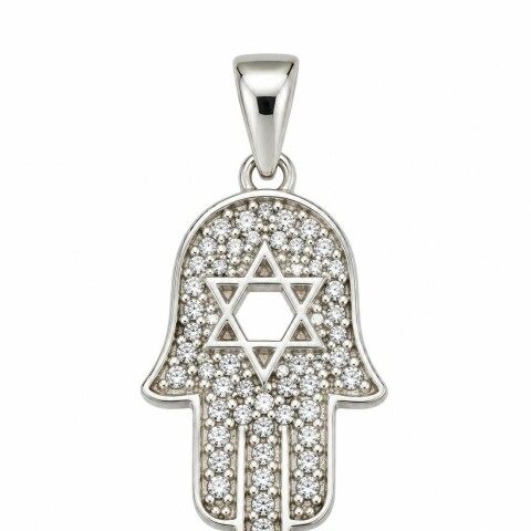 Colgante Mano de Fatima con Estrella de David al centro Colgante Mano de Fatima con Estrella de David al centro