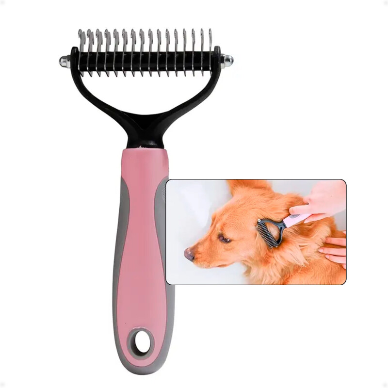 Peine Desenrredador Deslanador De Doble Cara Para Perros Y Gatos Peine Desenrredador Deslanador De Doble Cara Para Perros Y Gatos