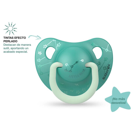 Chupete x2 de 0-6M Anatómico Silicona Suavinex Brillo Noche Verde