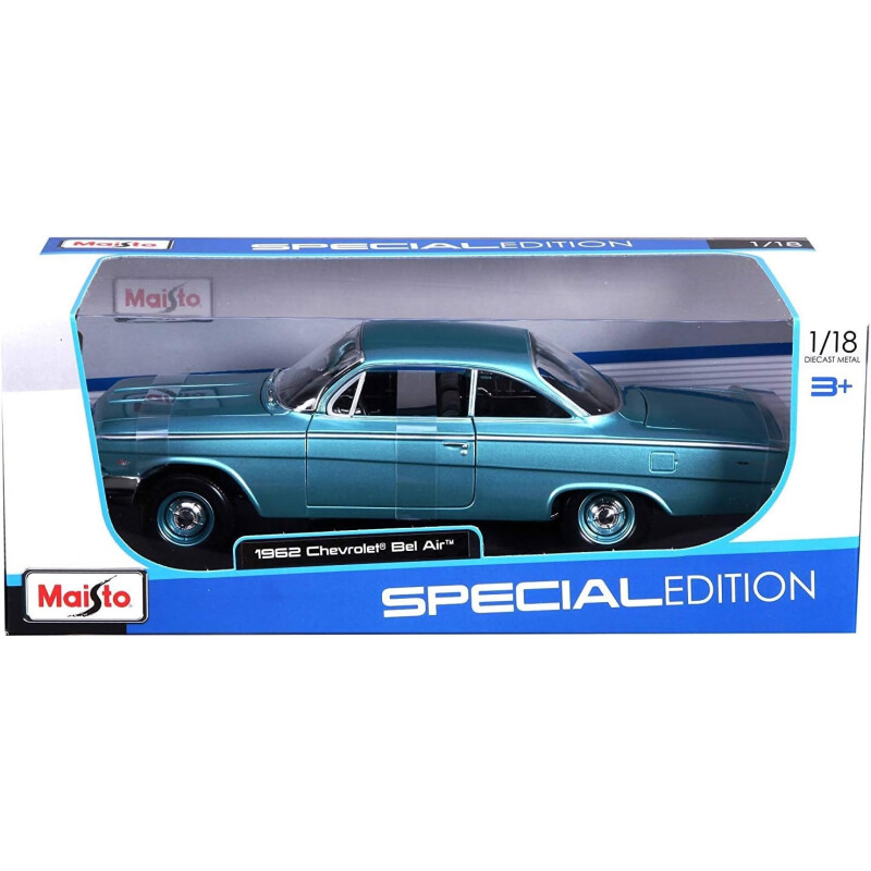Chevrolet Bel Air 1962 turquesa modelo clásico 1:18 Chevrolet Bel Air 1962 turquesa modelo clásico 1:18