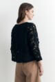 Chaqueta tejida crochet negro