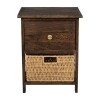 ESTANTE MADERA MARRON C/CESTA/CAJON Unica