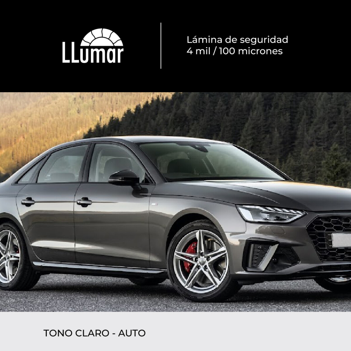 Polarizado Auto. Marca: Llumar. Tono: Claro. 100 Micrones 