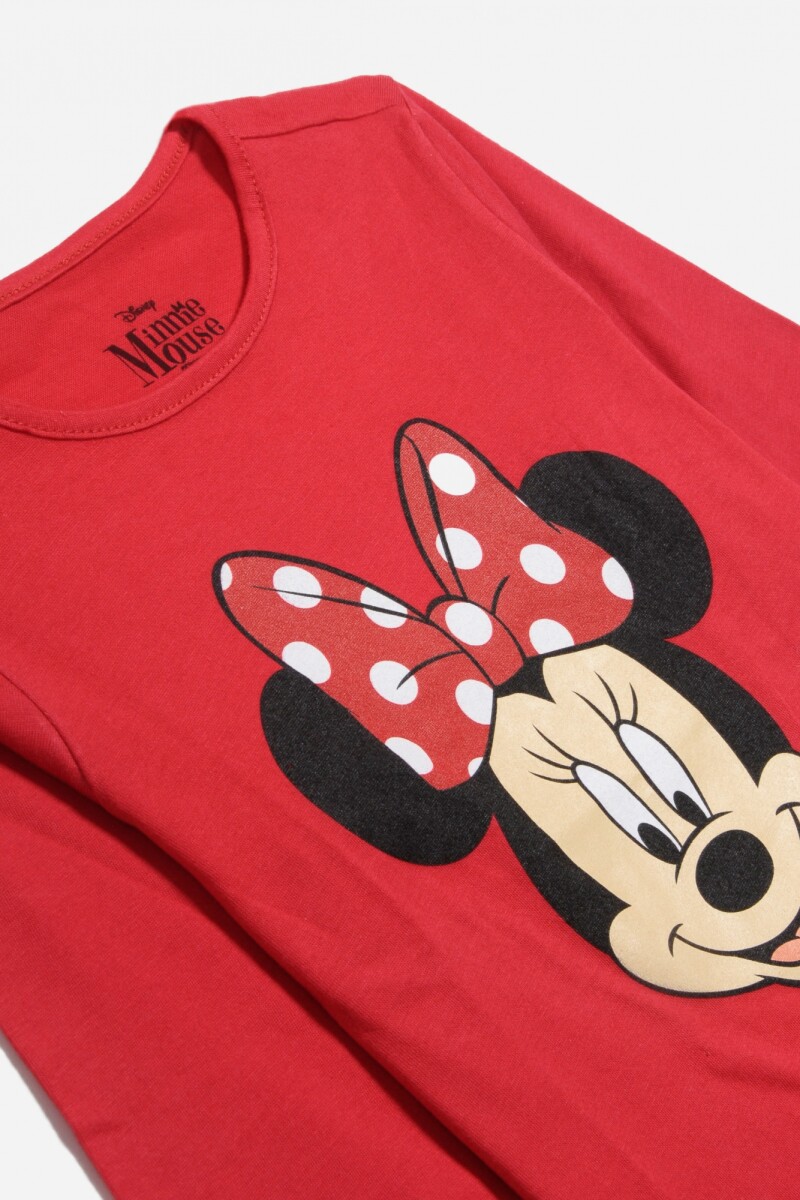 Remera m/l Minnie clásica niña ROJO