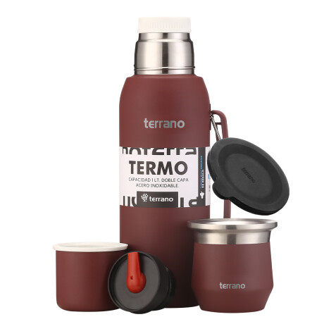 Set Acero 1LT. Mate Flap Bordo