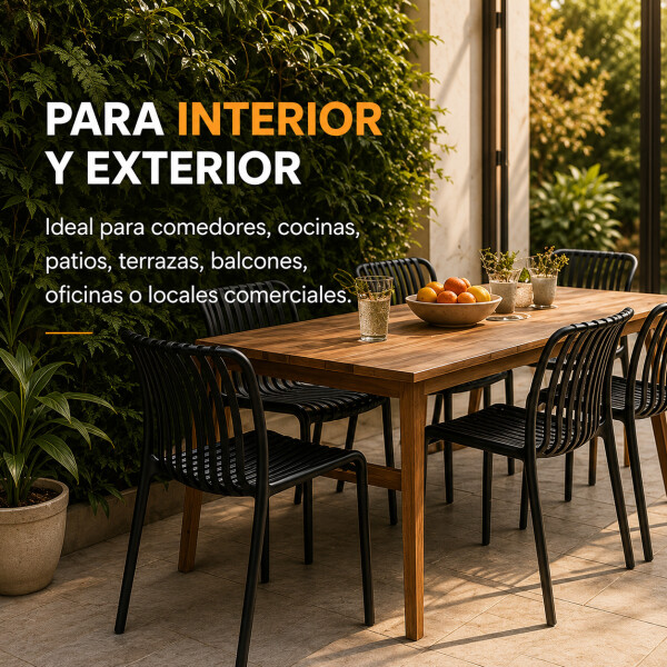 Silla Comedor ComboHome Vetro Isabelini X6 Negro 1