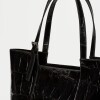 Bolso The Icon en cuero grabado big croco Negro