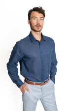 Camisa Lino-Cotton Guarnieri NAVY