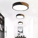 Luminaria Luz Fria Plafon Led Diám 30cm Metal Y Madera Negro