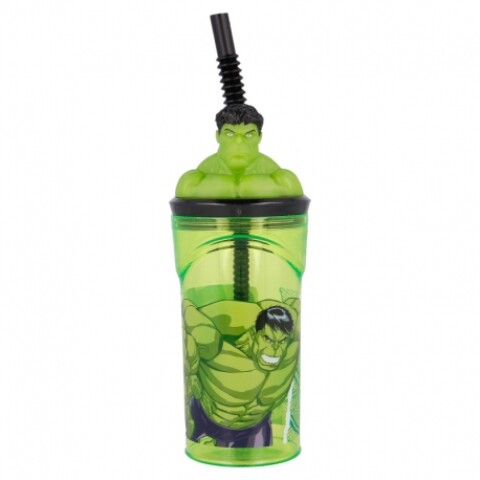 Vaso Alto con Forma 3D 18 cm 360ml Hulk